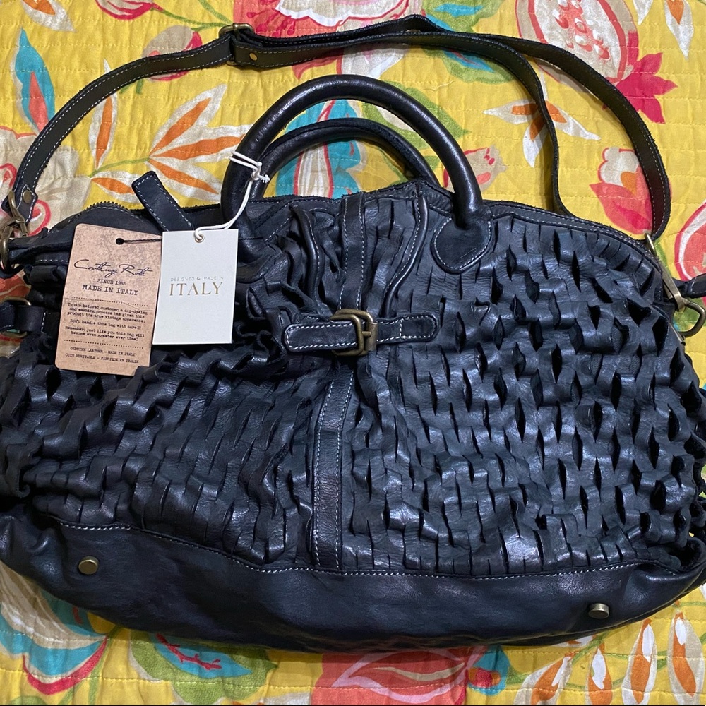 Costanza Rota Made In Italy Leather Satchel New